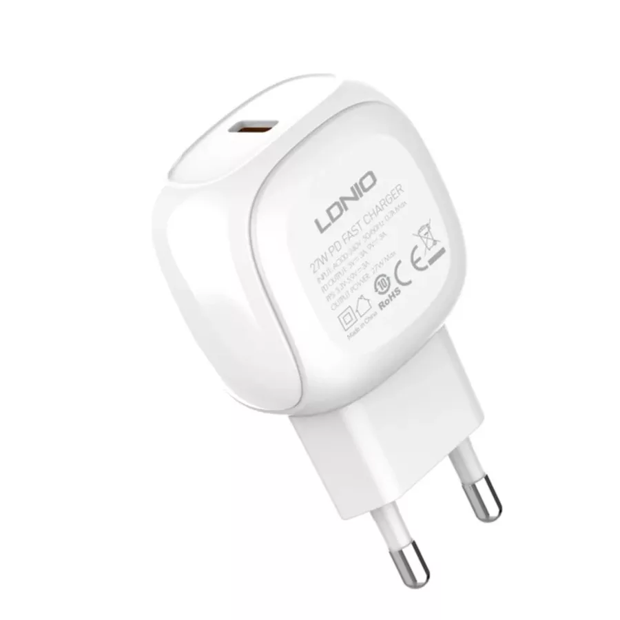 شارژر دیواری 27 وات الدینیو مدل 1206 همراه با کابل تایپ سی