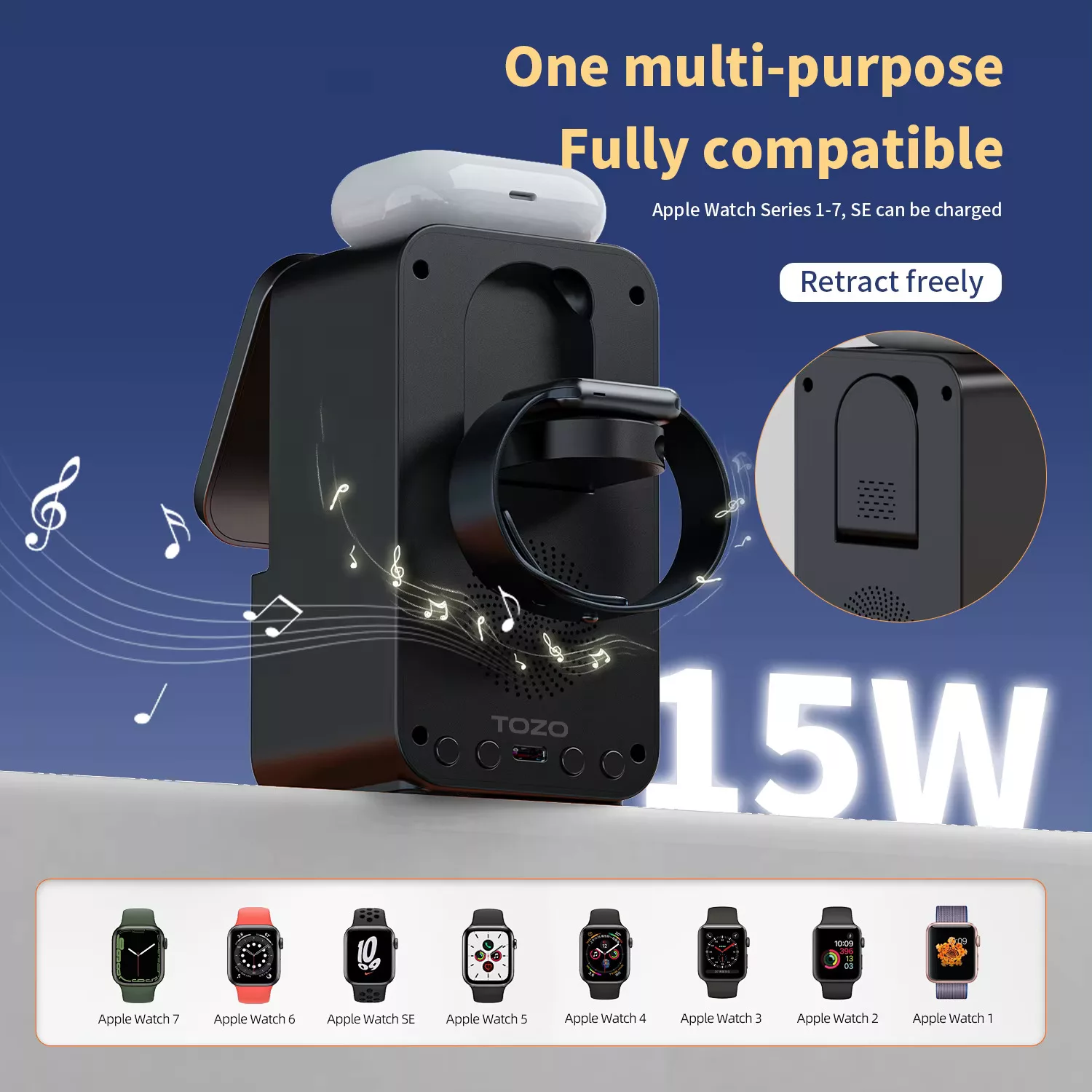 شارژر بی سیم 15 وات توزو مدل DH19