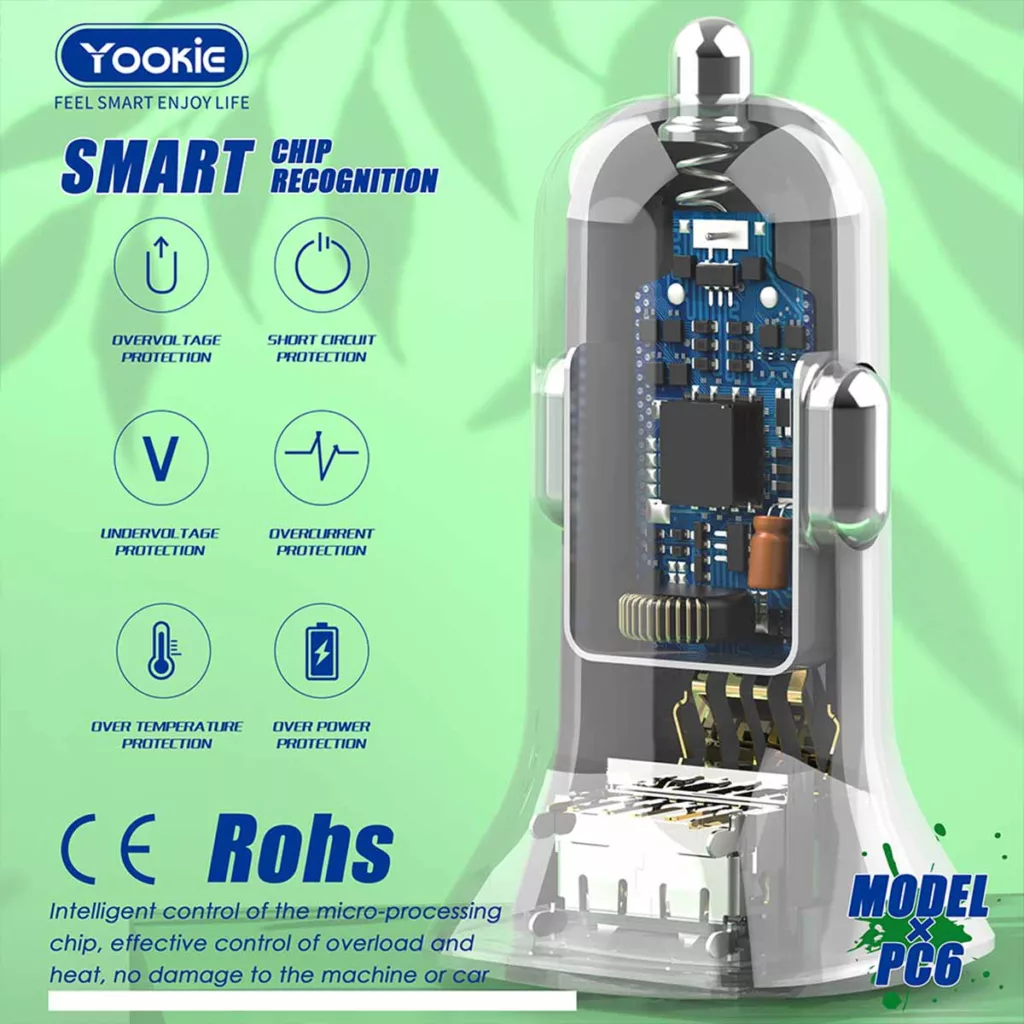 شارژر فندکی یوکی مدل PC6