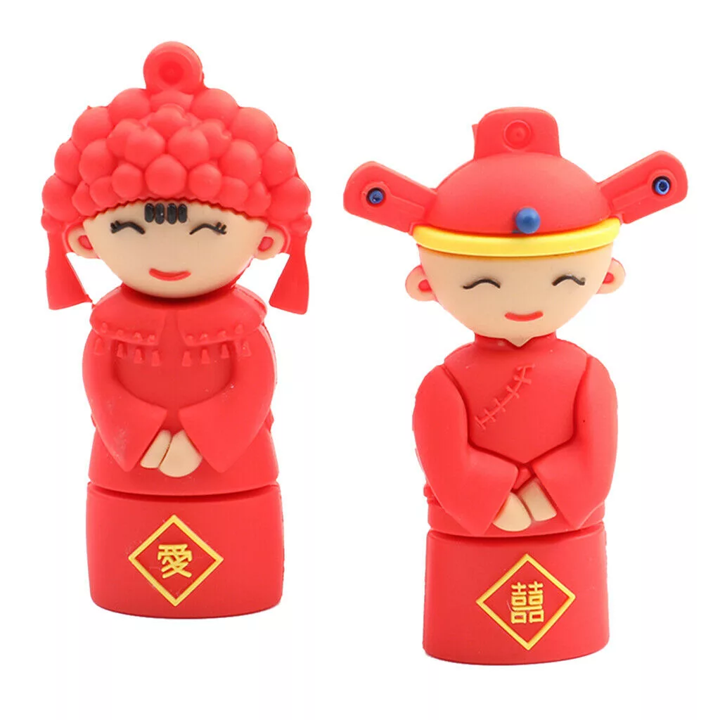 فلش مموری طرح عروس و داماد چینی مدل Ul -Ch-Bridgrom02 ظرفیت 16 گیگابایت مجموعه 2 عددی