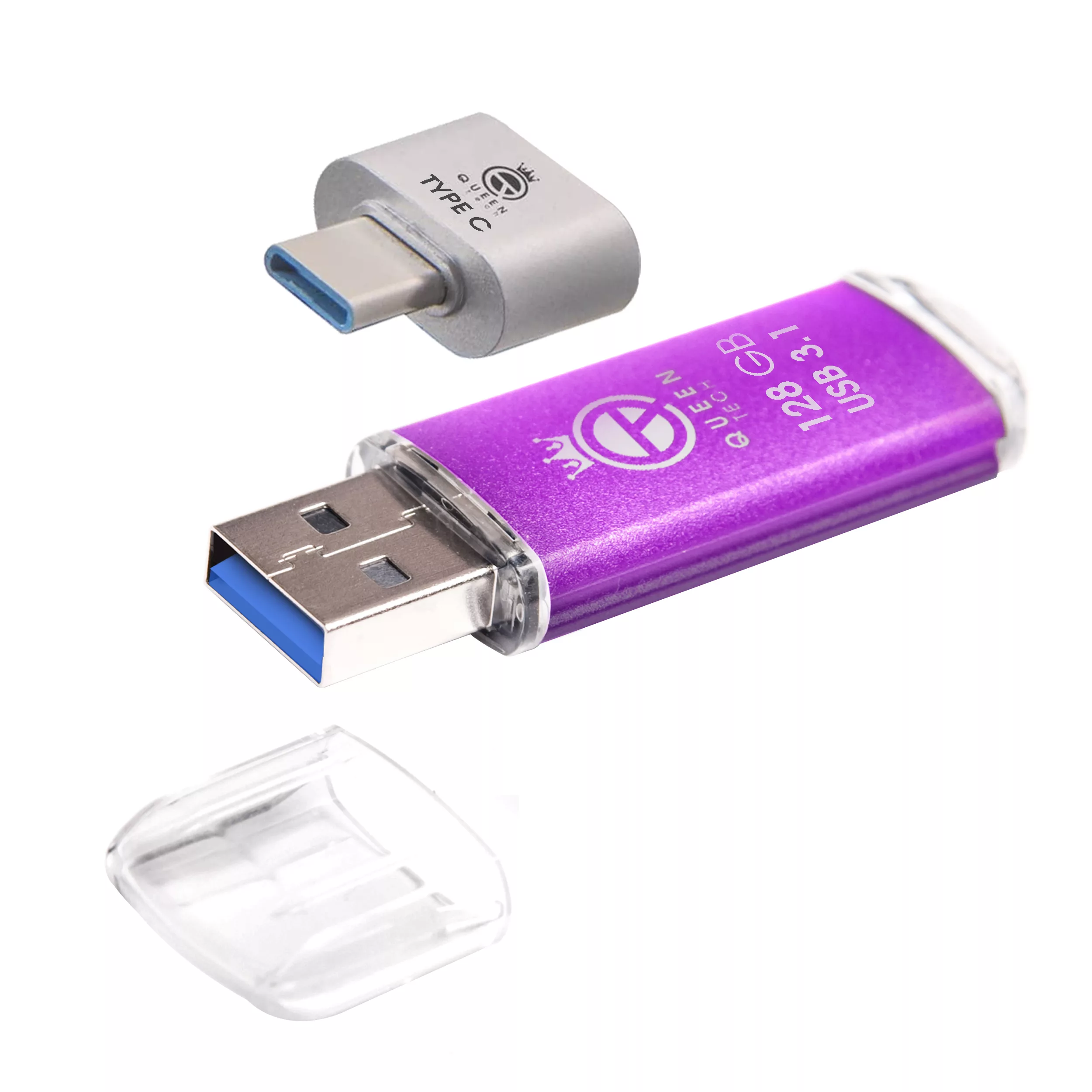 فلش مموری کوئین تک مدل QUICK USB3.1 ظرفیت 128 گیگابایت به همراه مبدل USB-C فلش مموری کوئین تک مدل QUICK USB3.1 ظرفیت 128 گیگابایت به همراه مبدل USB-C