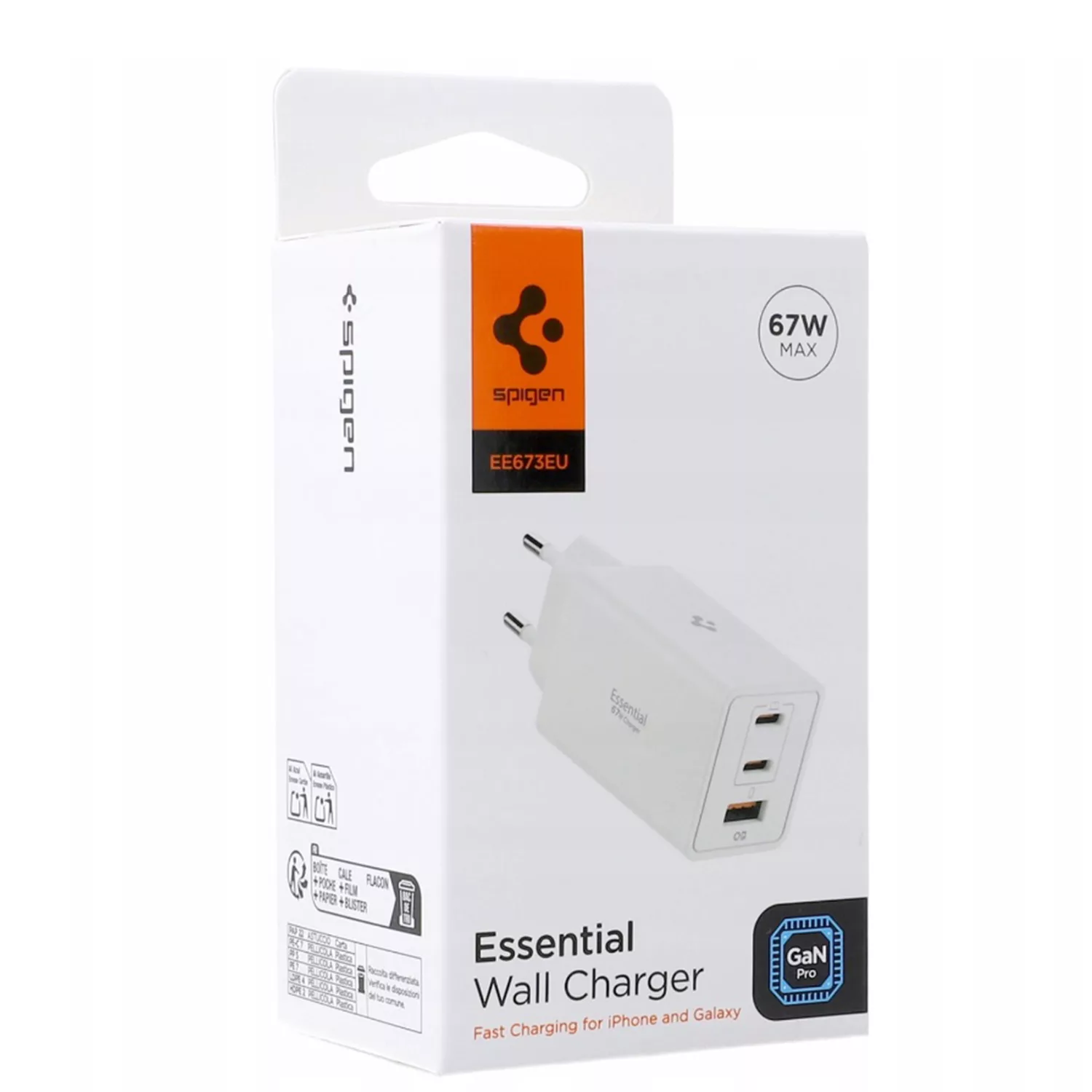 شارژر دیواری 67 وات سه پورت اسپیگن مدل EE673EU