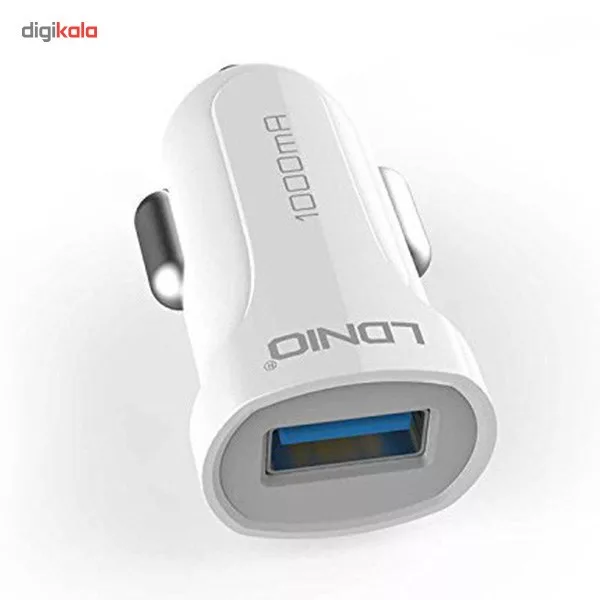 شارژر فندکی الدینیو مدل DL-C17 همراه با کابل microUSB