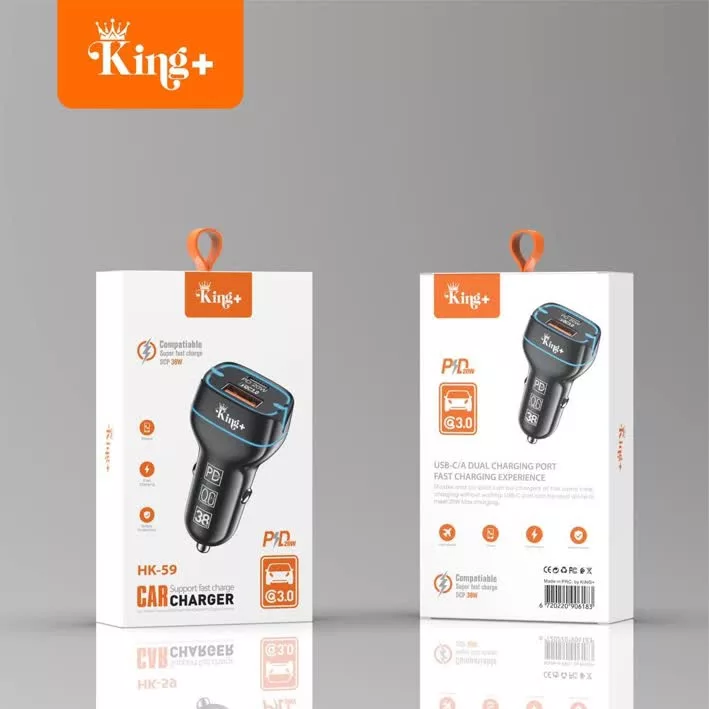 شارژر فندکی 38 وات کینگ پلاس مدل HK-59