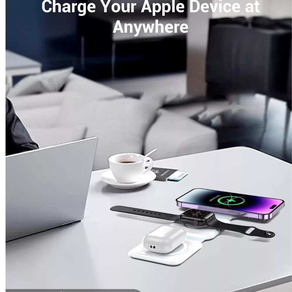 شارژر بی سیم مدل 3in1 magnetic wireless charger
