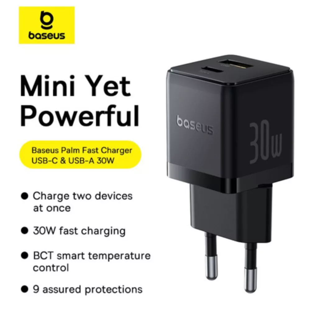 شارژر دیواری 30 وات بیسوس مدل Palm 30W  به همراه کابل USB-C