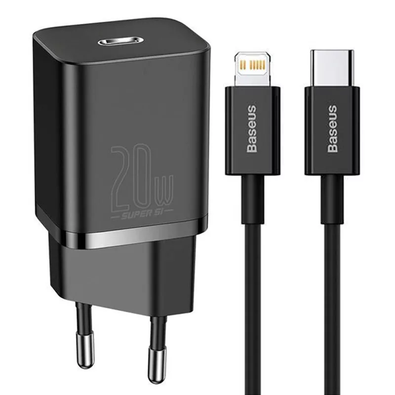 شارژر دیواری 20 وات باسئوس مدل TZCCSUP-B03 به همراه کابل شارژ لایتنینگ