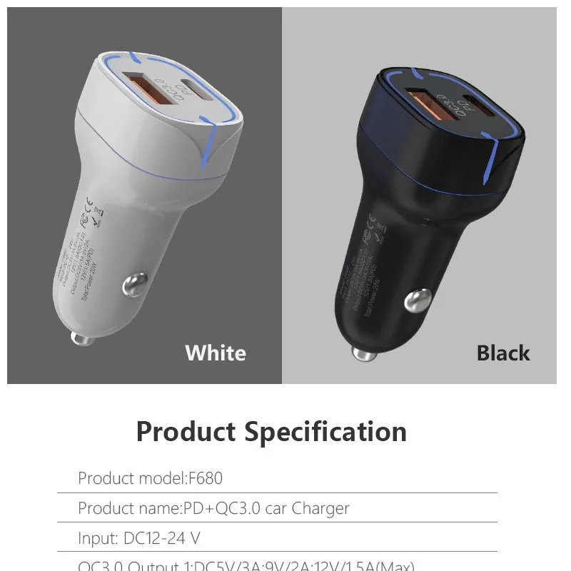 شارژر فندکی 20 وات پرووان مدل PCG22