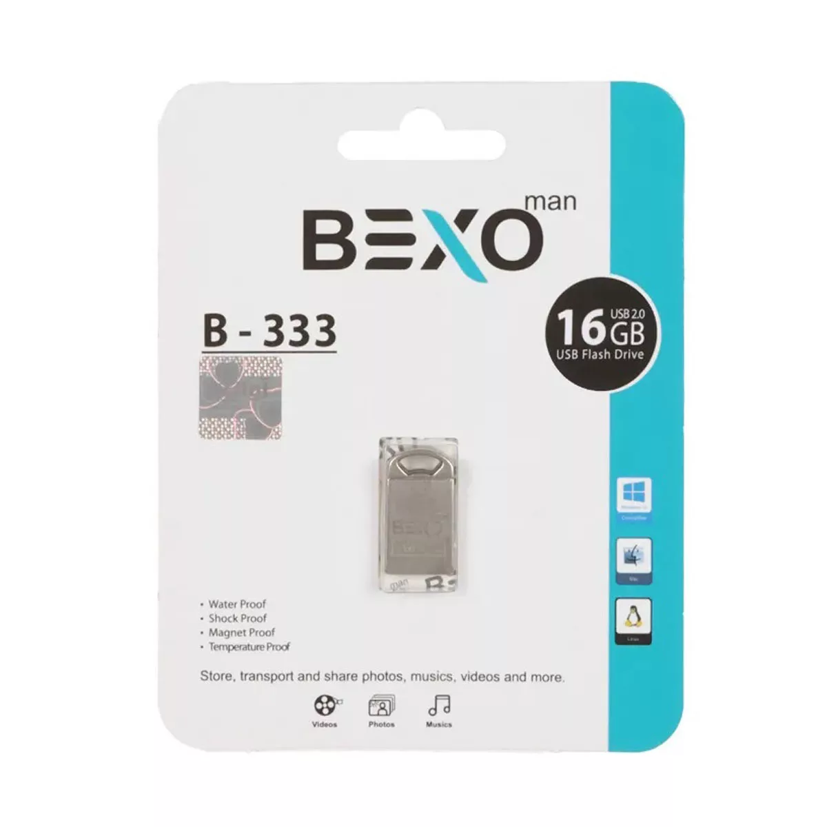 فلش مموری بکسو مدل B-333 ظرفیت 16 گیگابایت با رابط USB 2.0