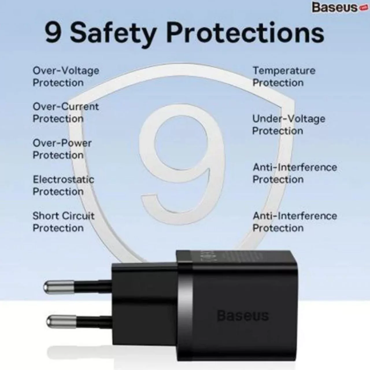 شارژر دیواری 30 وات بیسوس مدل GAN5 mini 30W به همراه کابل تبدیل USB-C