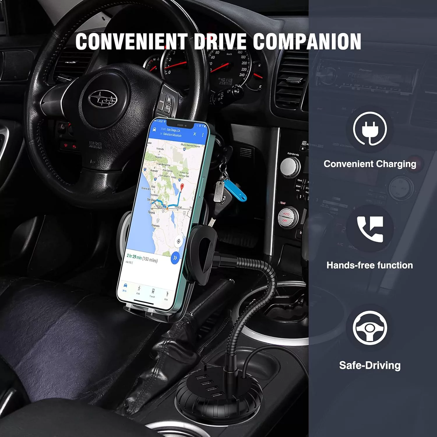 شارژر فندکی 15.5 وات سوپوونیک مدل ICH-64 به همراه هولدر لیوانی