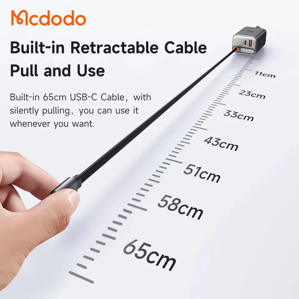 شارژر دیواری 67 وات مک دودو مدل CH-4100 به همراه کابل متصل به بدنه USB-C