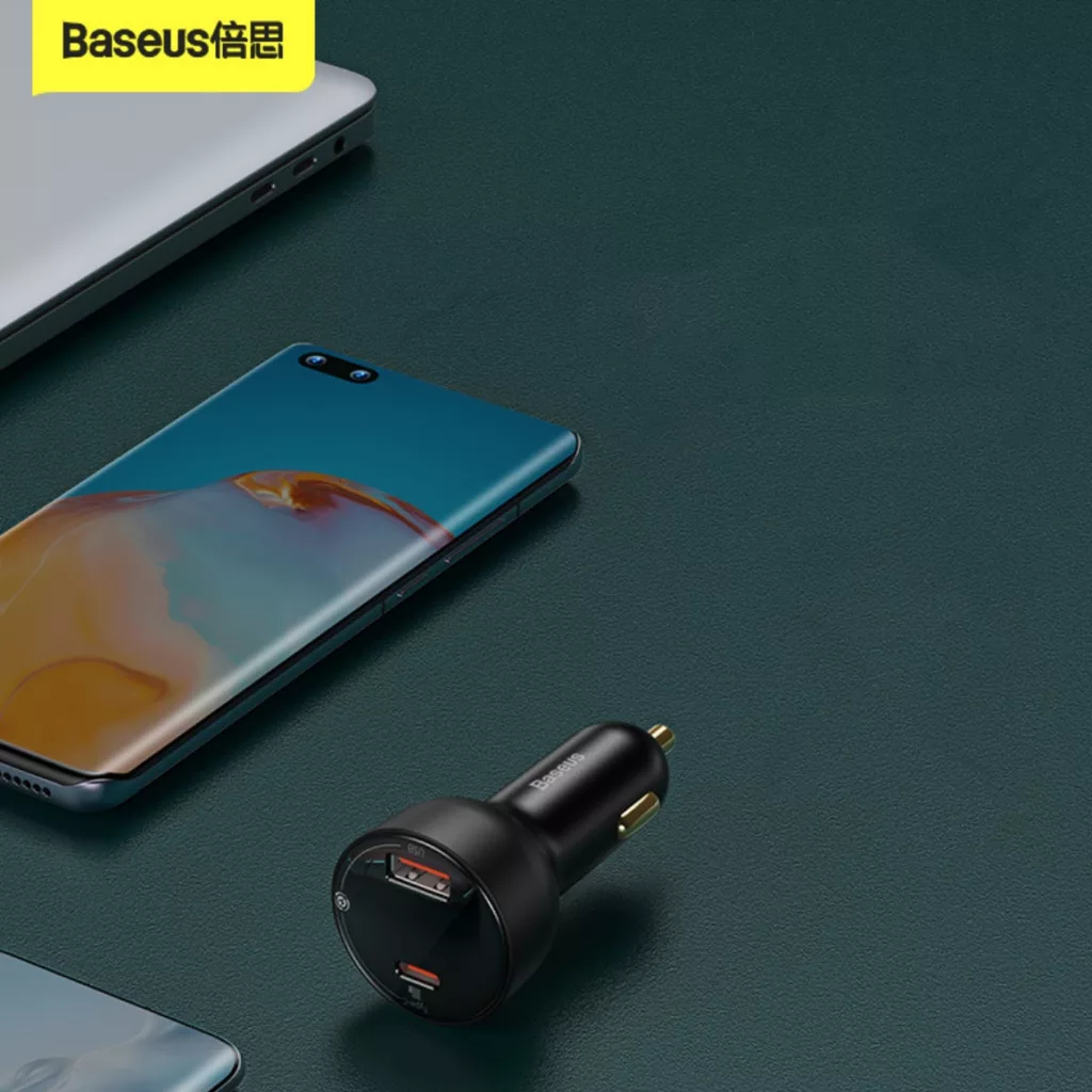 شارژر فندکی باسئوس مدل TZCCZX-01به  همراه کابل تبدیل USB-C