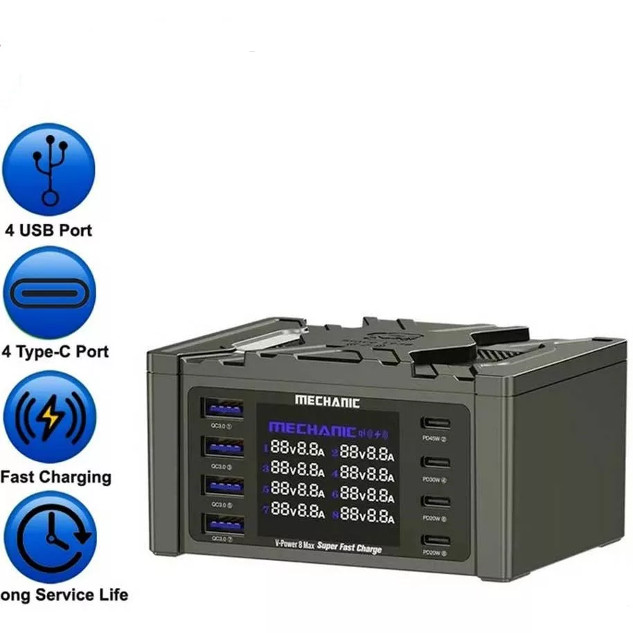 شارژر رومیزی مکانیک مدل v-power 8 max