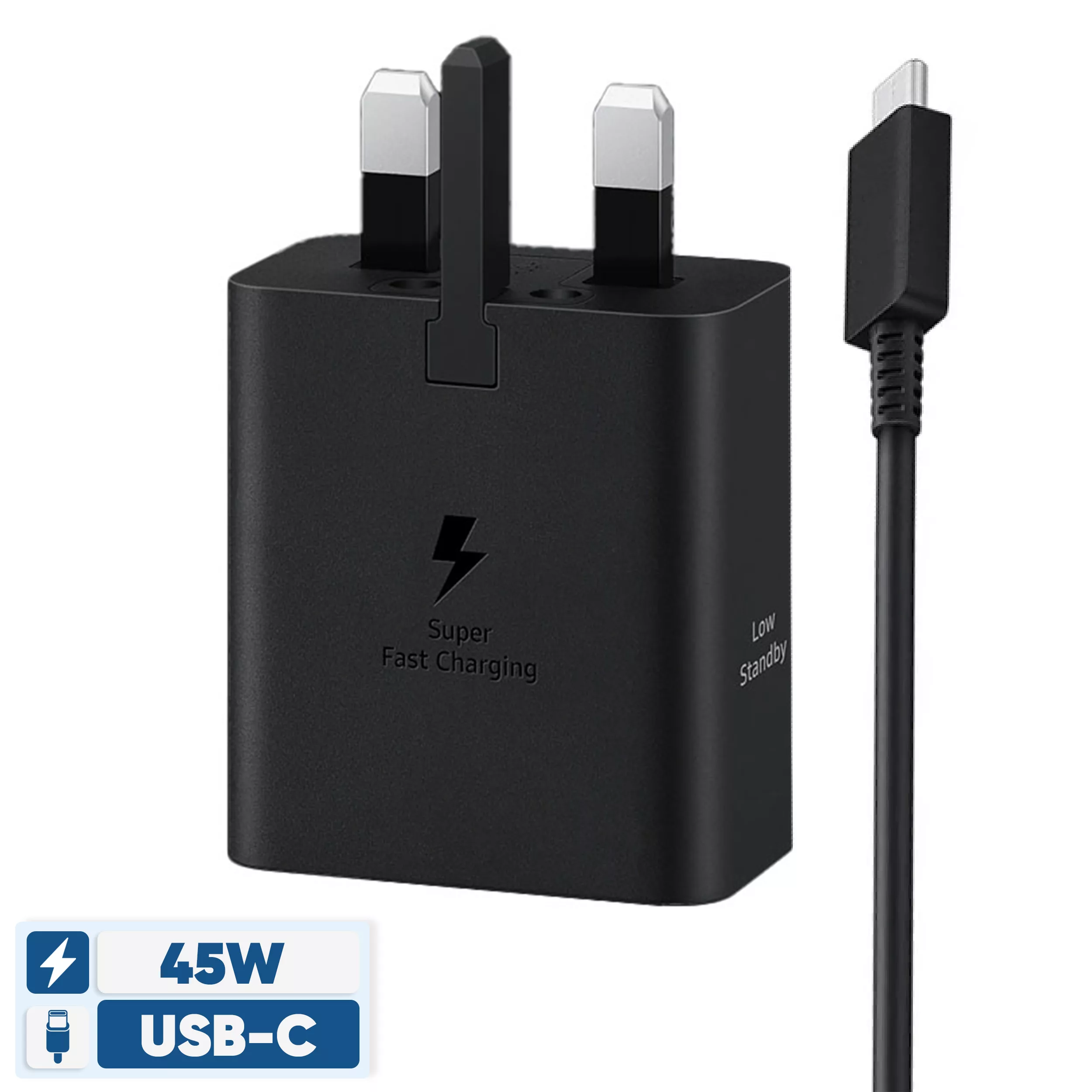 شارژر دیواری 45 وات سامسونگ مدل EP-T4511 Low Standby به همراه کابل 1.8 متری - سه پین شارژر دیواری 45 وات سامسونگ مدل EP-T4511 Low Standby به همراه کابل 1.8 متری - سه پین