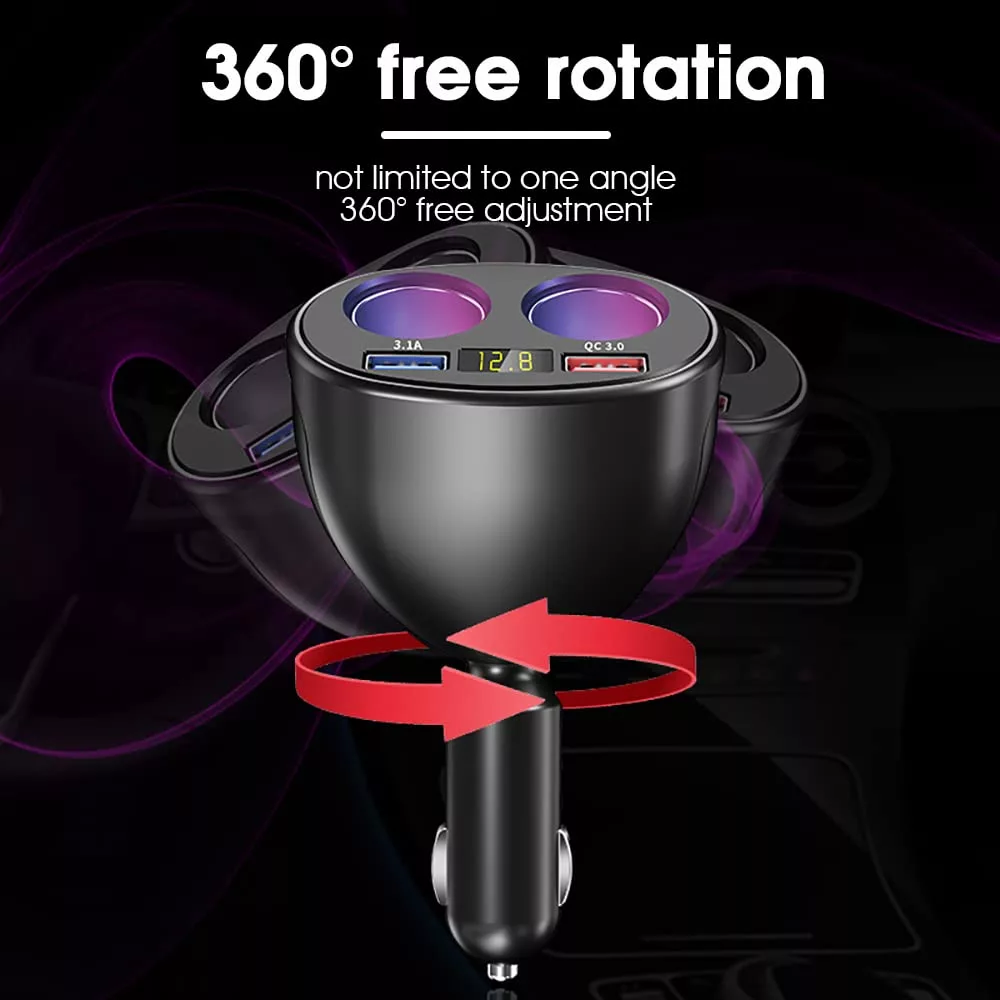 شارژر فندکی  120 وات چهار پورت مدل P-25