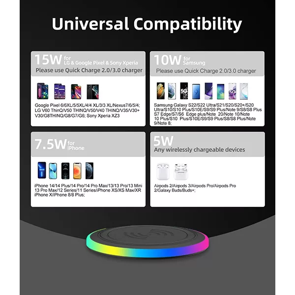 شارژر بی‌سیم 15 وات مدل B09L4TLZQF