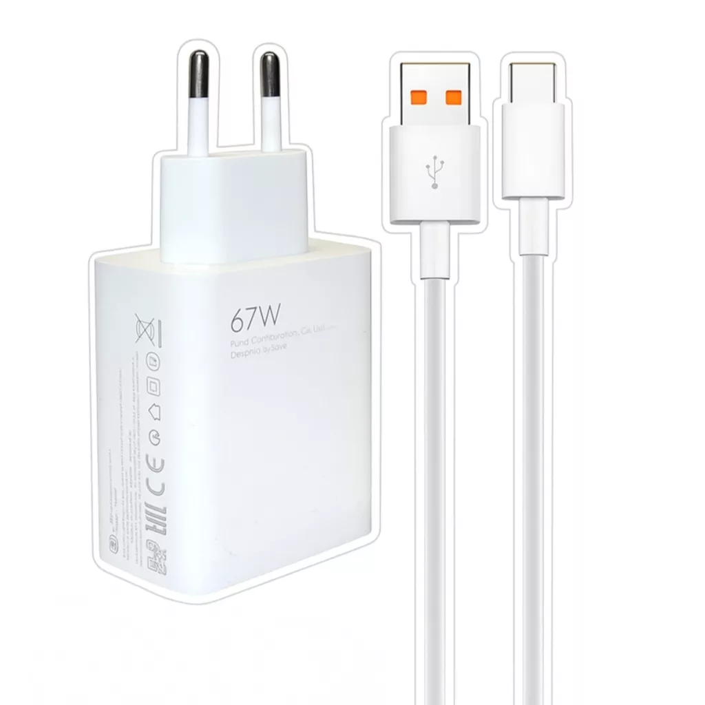 شارژر دیواری 67 وات مدل MDY-12S-EU به همراه کابل USB-C