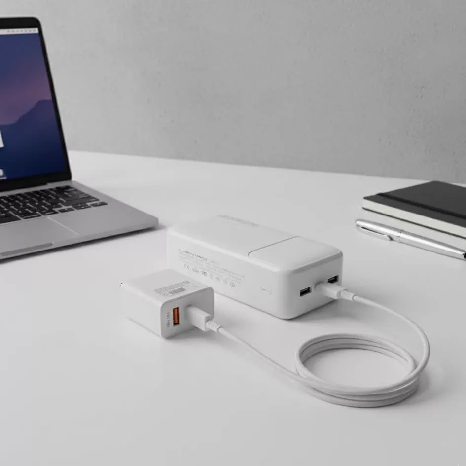 شارژر دیواری 35 وات دو پورت مدل BEST به همراه کابل تبدیل USB-C