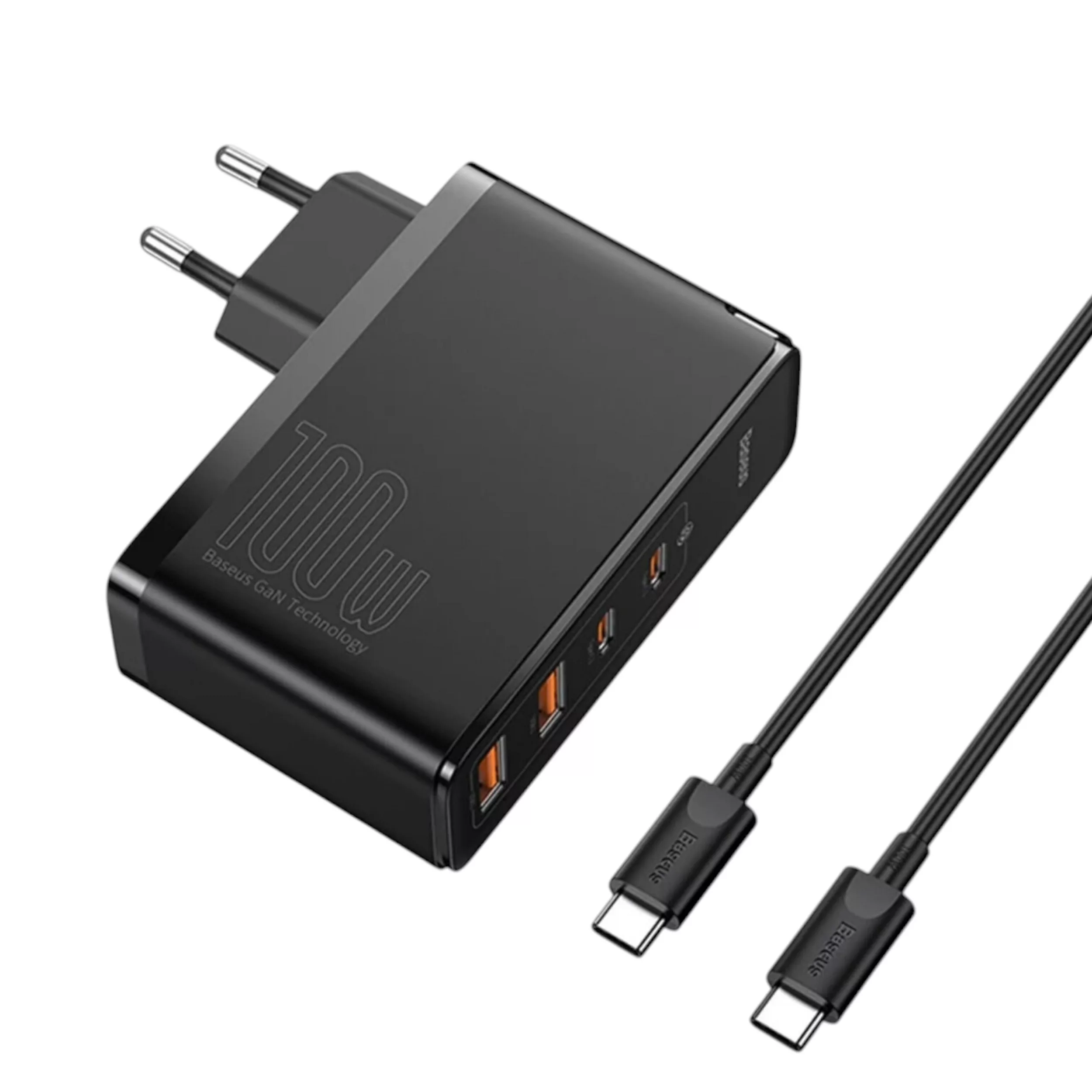 شارژر دیواری 100 وات 4 پورت بیسوس مدل GaN2 Pro به همراه کابل USB-C