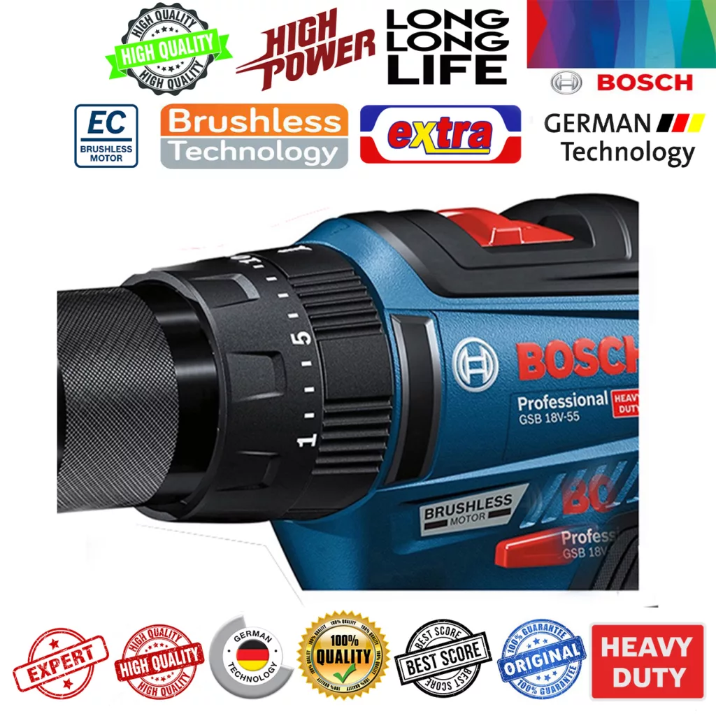 پیچ گوشتی شارژی چکشی بوش مدل GSB 18V-50 Brushless - EXTRA