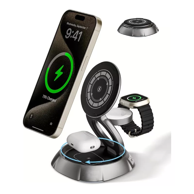 داک شارژ بی سیم مدل CD72 قابل چرخش 3 در 1