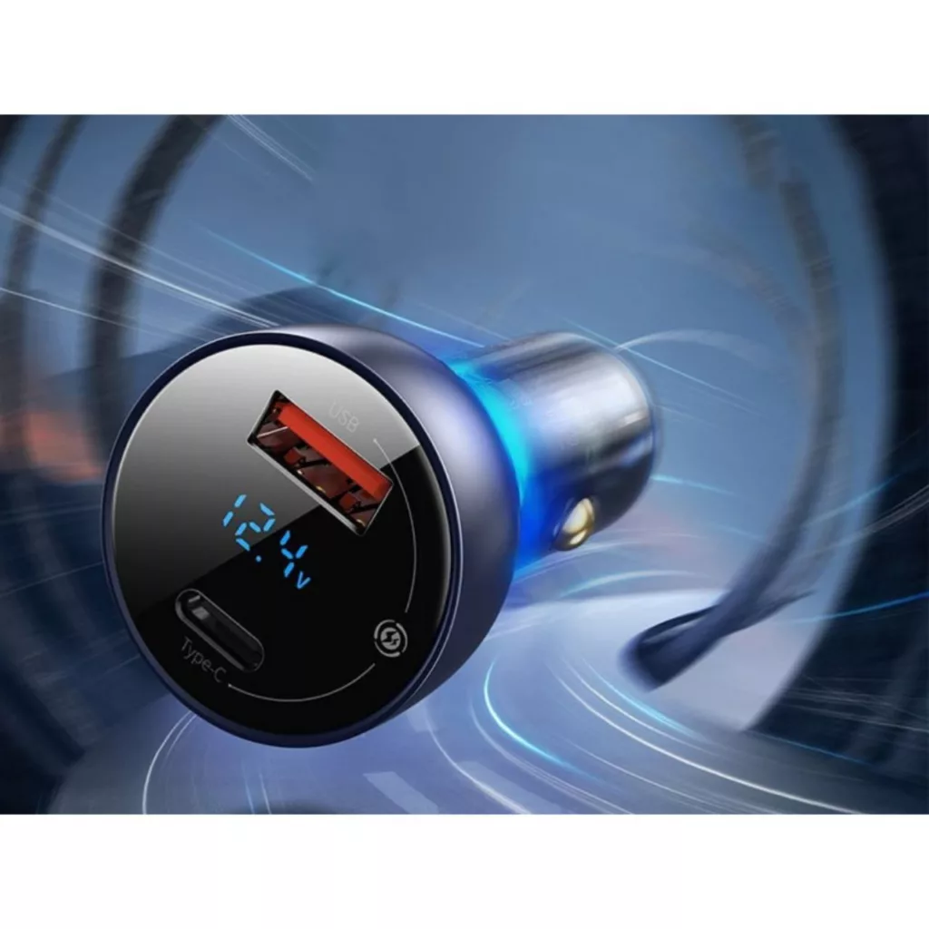 شارژر فندکی 65 وات باسئوس مدل Dual Quick Charger-65W