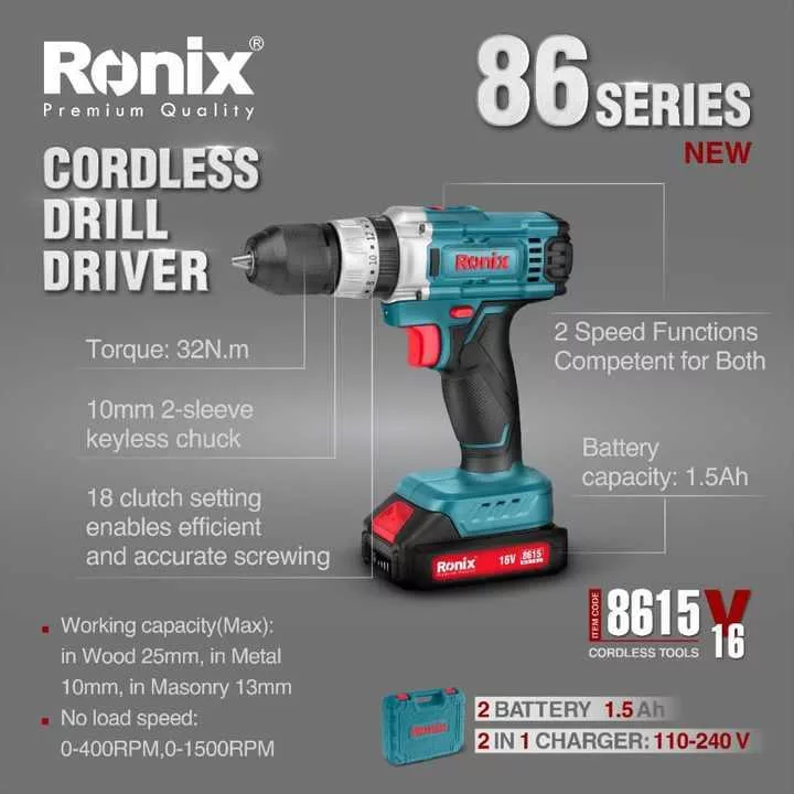 پیچ گوشتی شارژی رونیکس مدل 8615