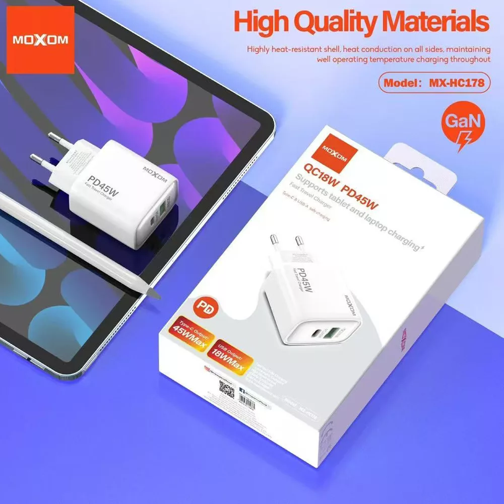 آداپتور شارژر 45 وات موکسوم مدل S23 ULTRA