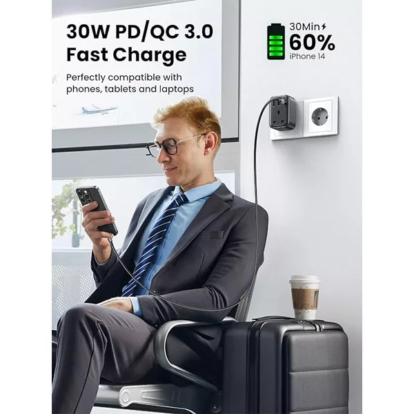 شارژر دیواری 30وات یوگرین مدل CD314-15290