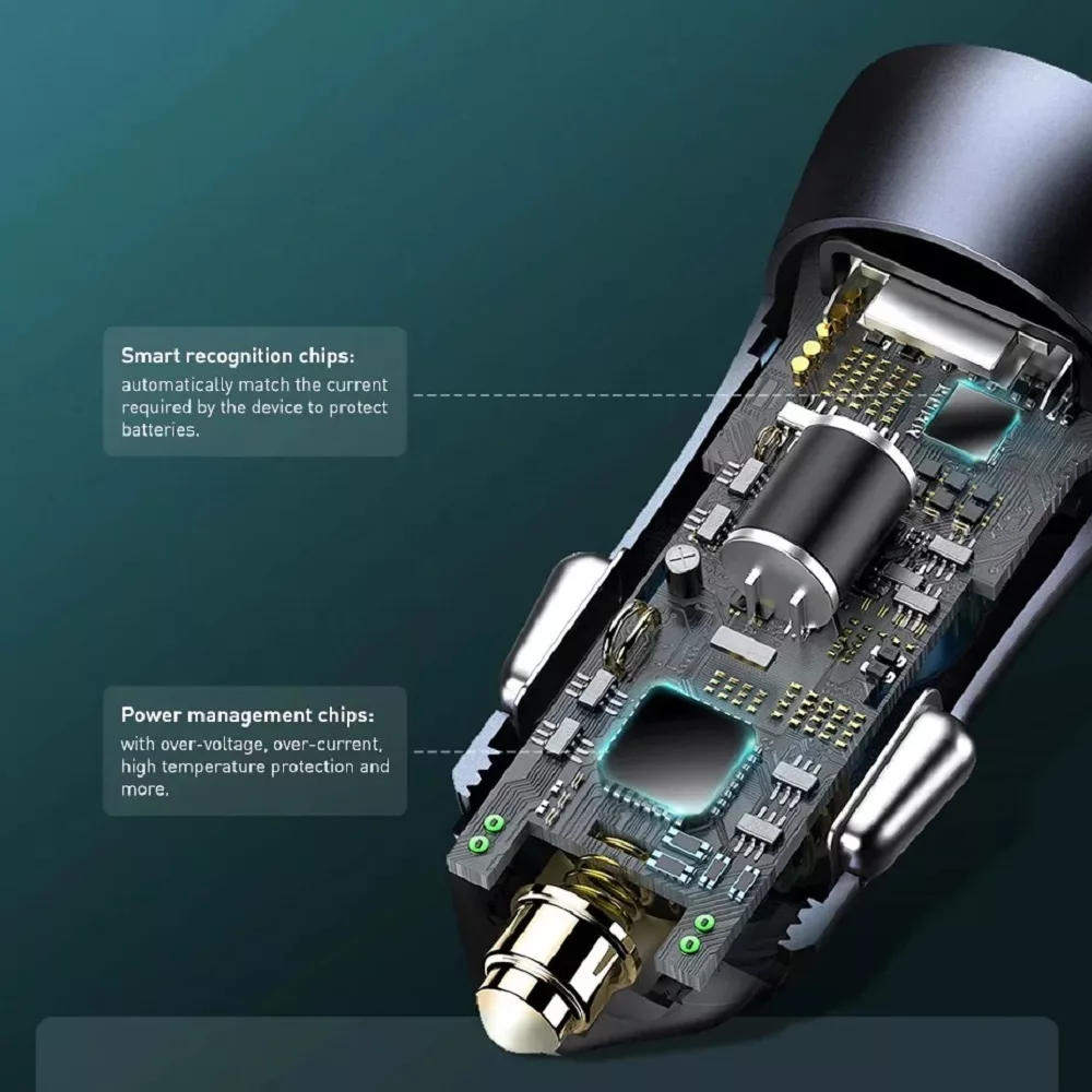 شارژر فندکی 40 وات بیسوس مدل Golden Contactor Pro