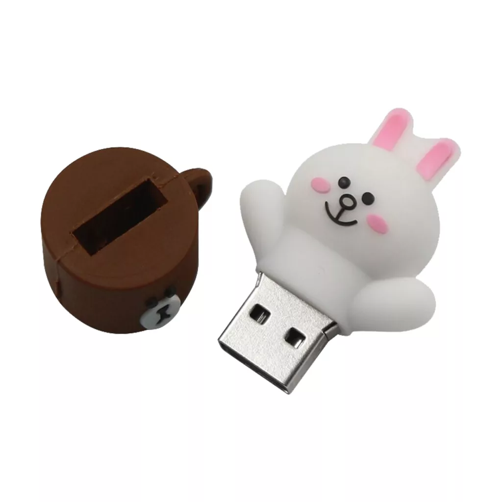 فلش مموری طرح خرس براون و کانی مدل Ul-Line friends ظرفیت 128 گیگابایت مجموعه دو عددی