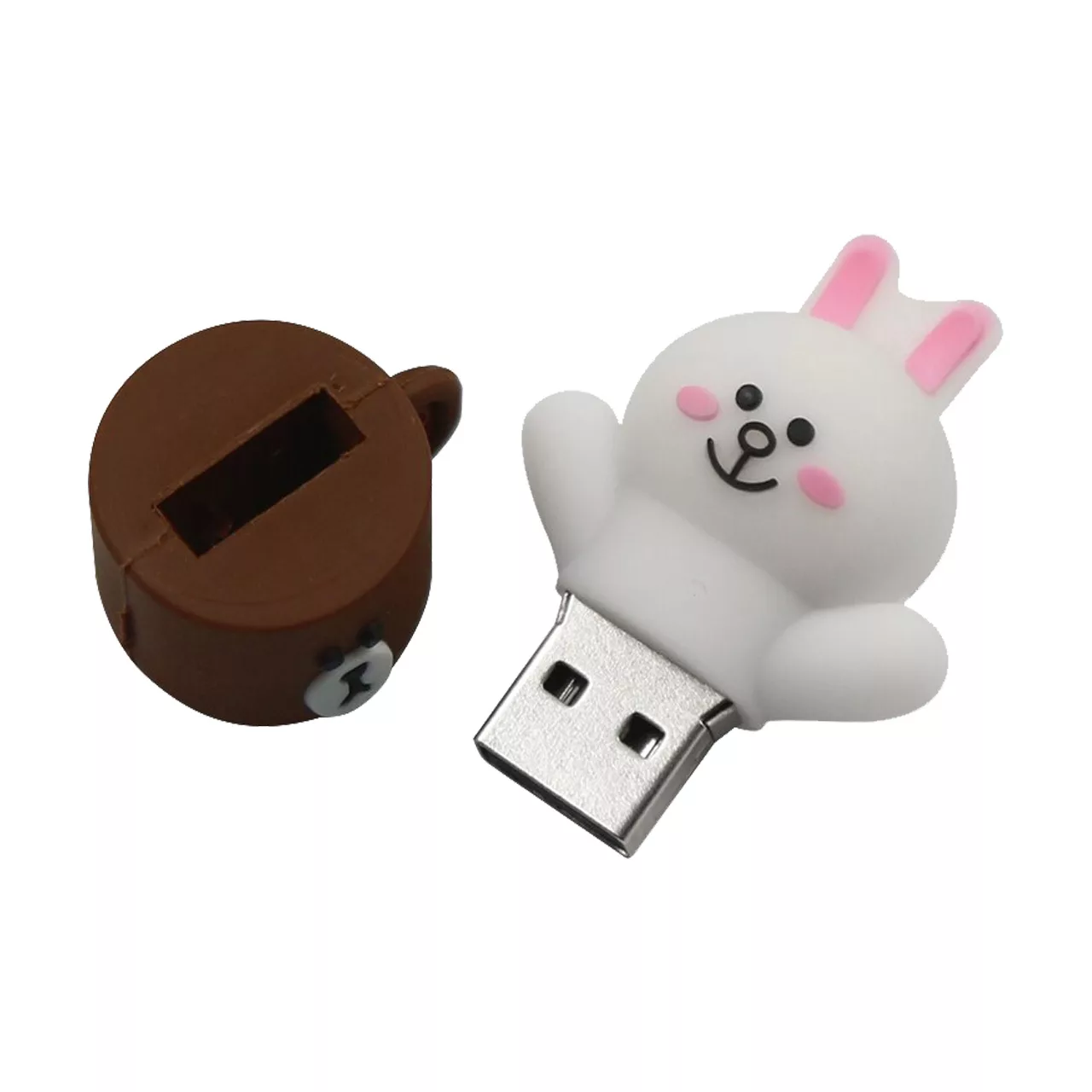 فلش مموری طرح خرس براون و کانی مدل Ul-Line friends ظرفیت 128 گیگابایت مجموعه دو عددی