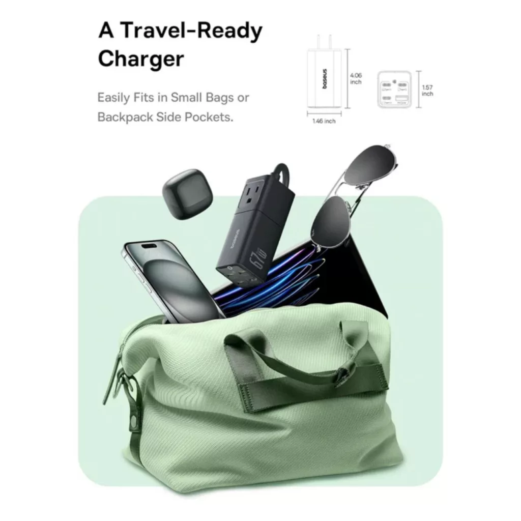 شارژر رومیزی ۶۷ وات بیسوس مدل PowerCombo 67W