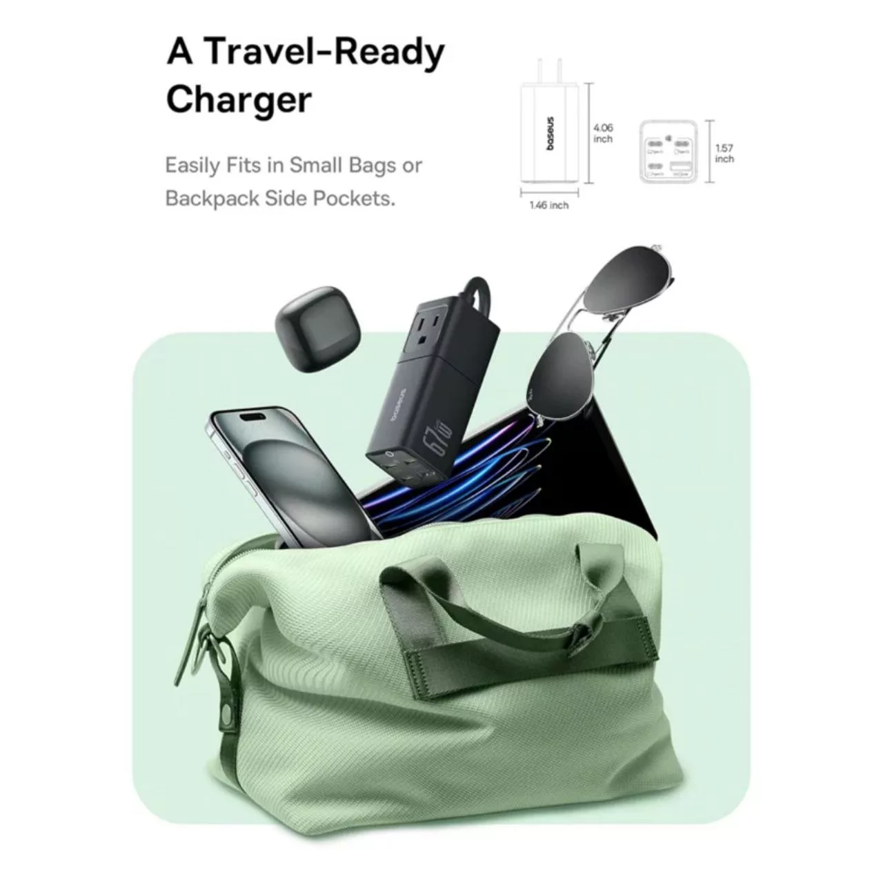 شارژر رومیزی ۶۷ وات بیسوس مدل PowerCombo 67W