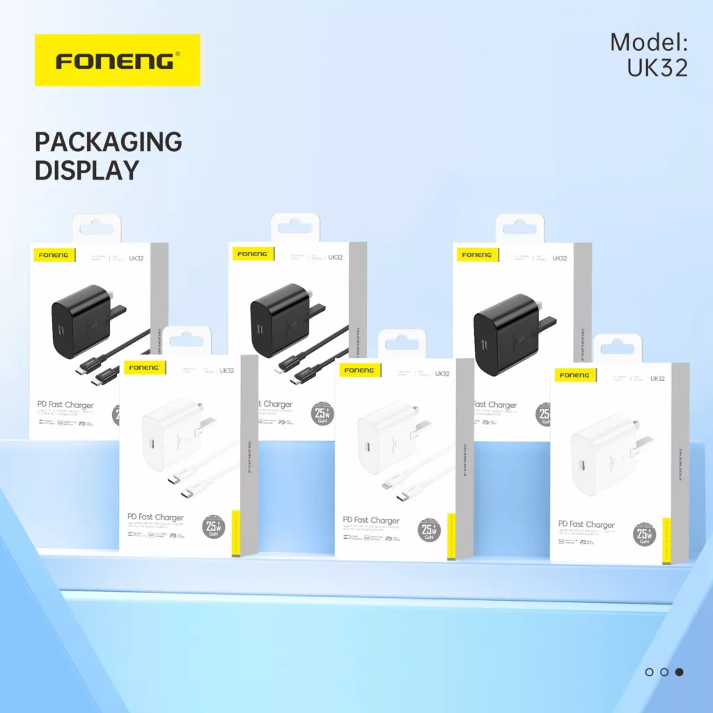 شارژر دیواری 25 وات فوننگ مدل A55 به همراه کابل تبدیل USB-C