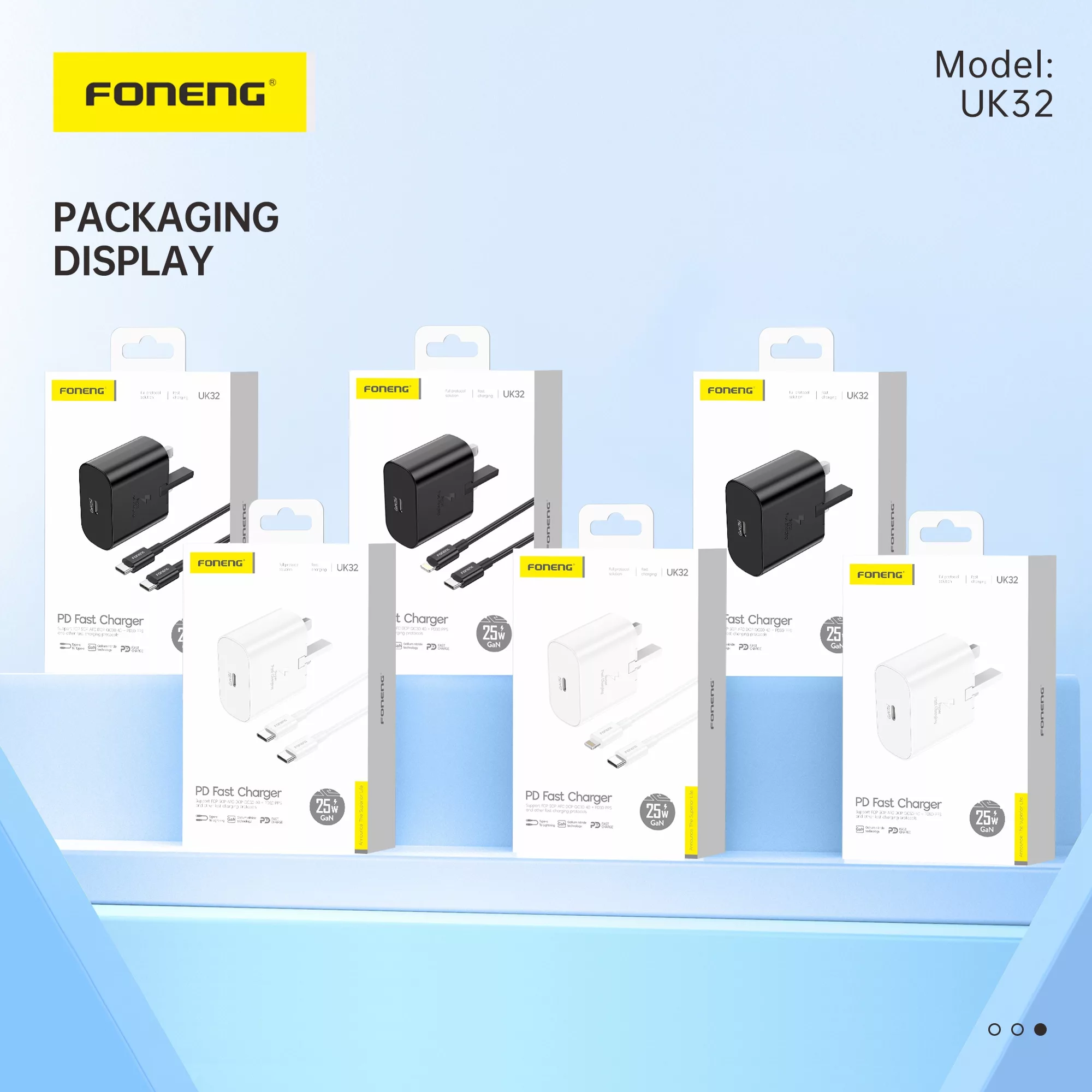 شارژر دیواری 25 وات فوننگ مدل A35 به همراه کابل تبدیل USB-C