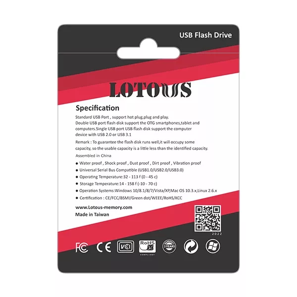 فلش مموری USB2.0 لوتوس مدل L-701 ظرفیت 64 گیگابایت