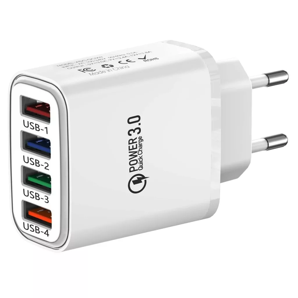 شارژر دیواری 20 وات 4 پورت مدل ADC-QC003