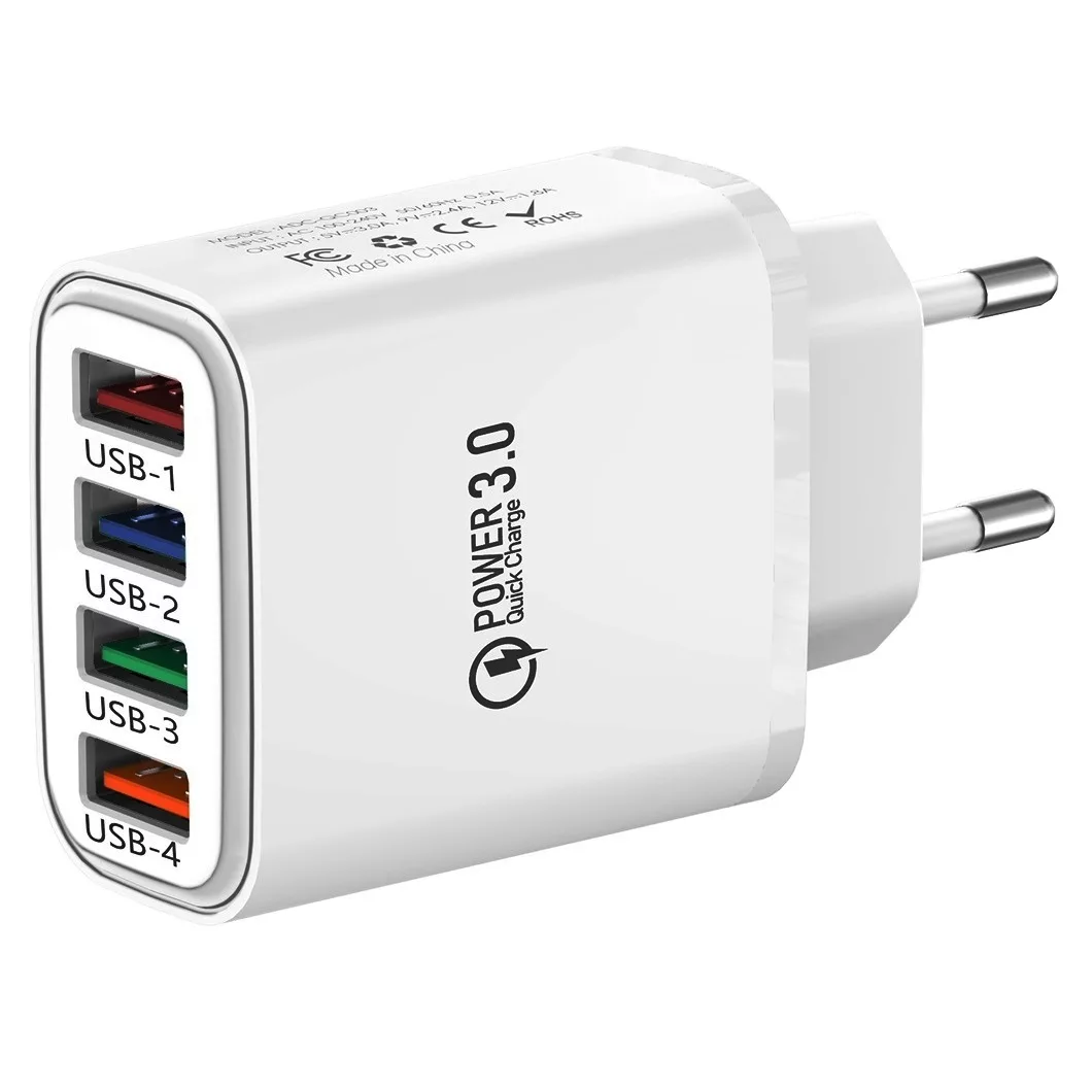 شارژر دیواری 20 وات 4 پورت مدل ADC-QC003