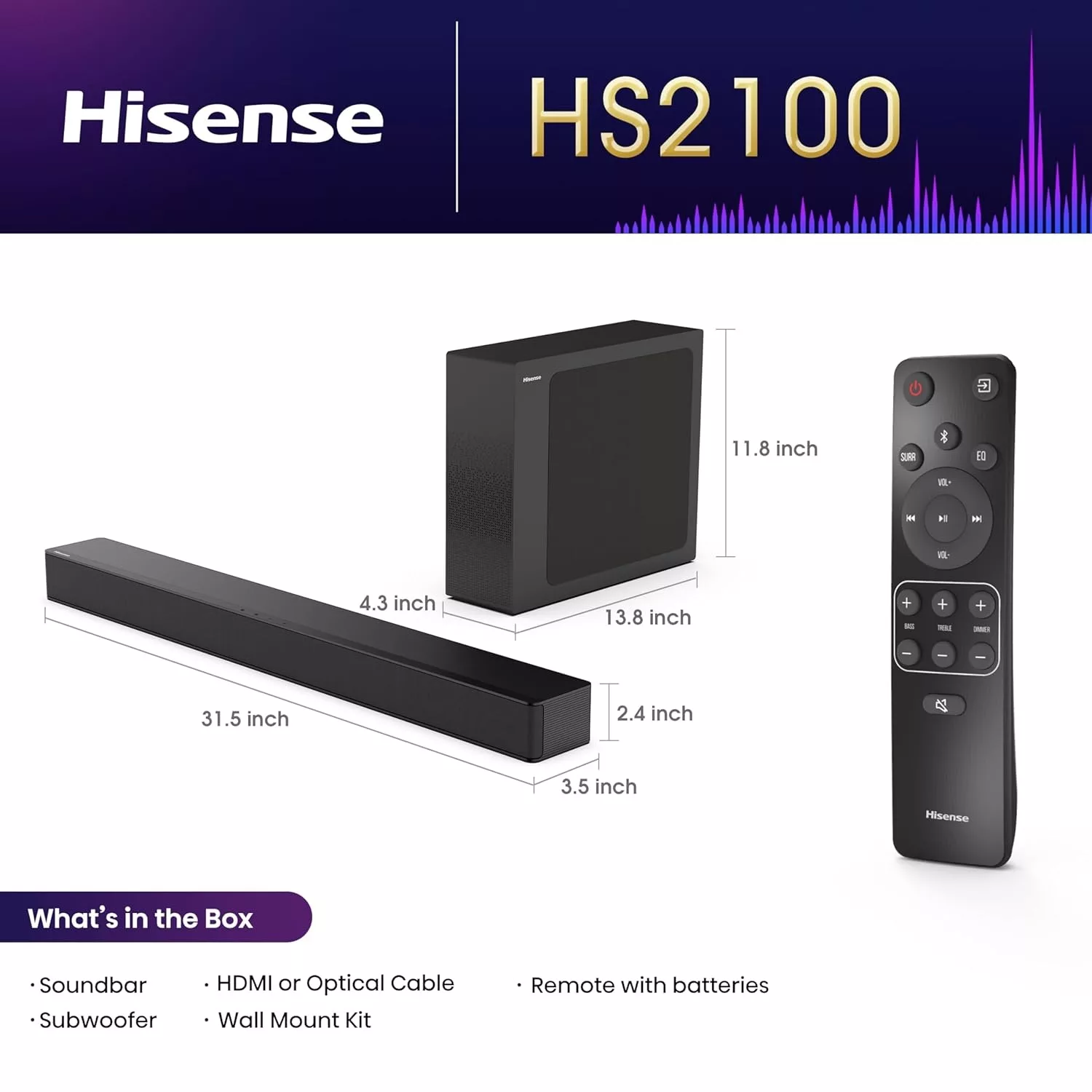 ساندبار هایسنس مدل HS2100