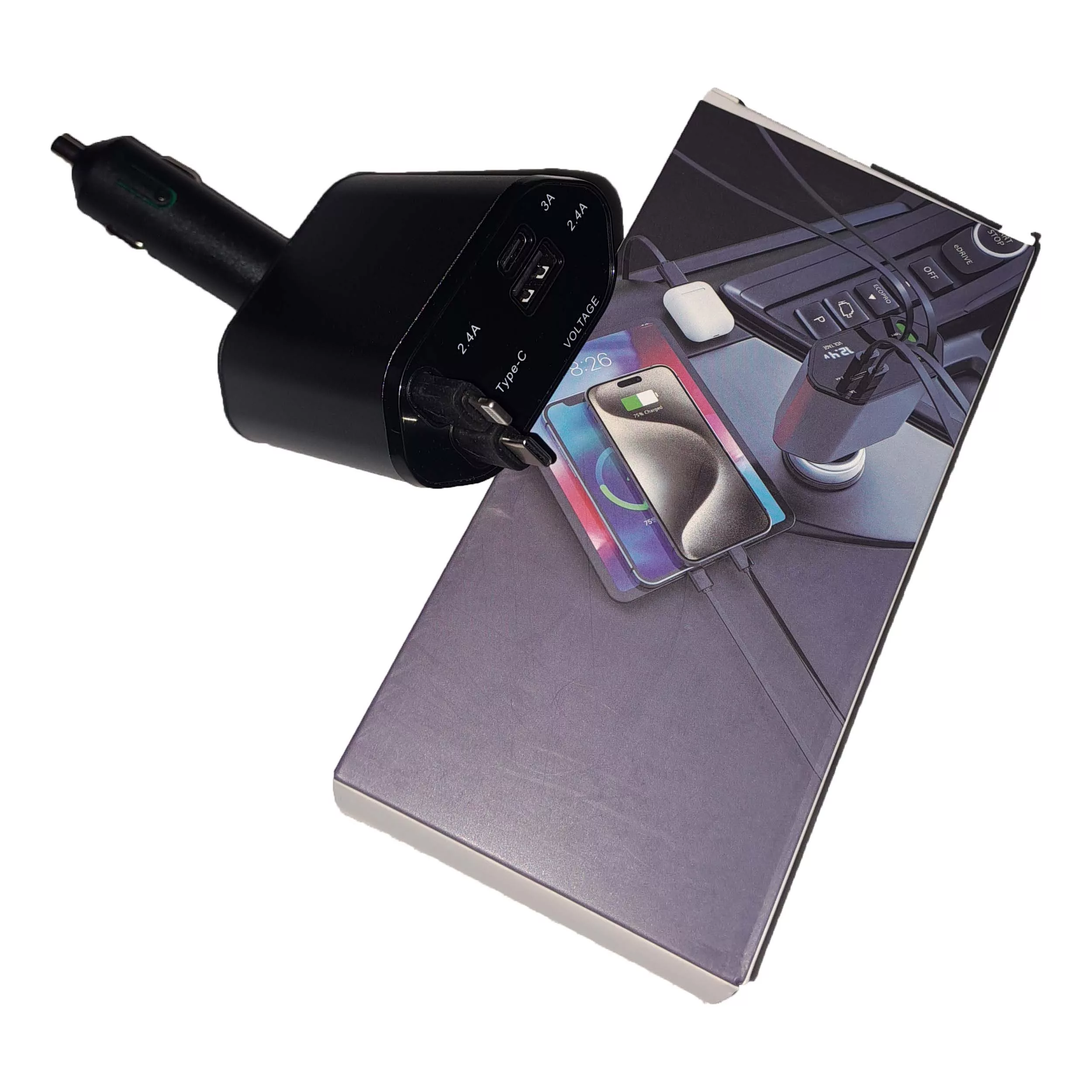 شارژر فندکی 120 وات 4 پورت مدل ML-102