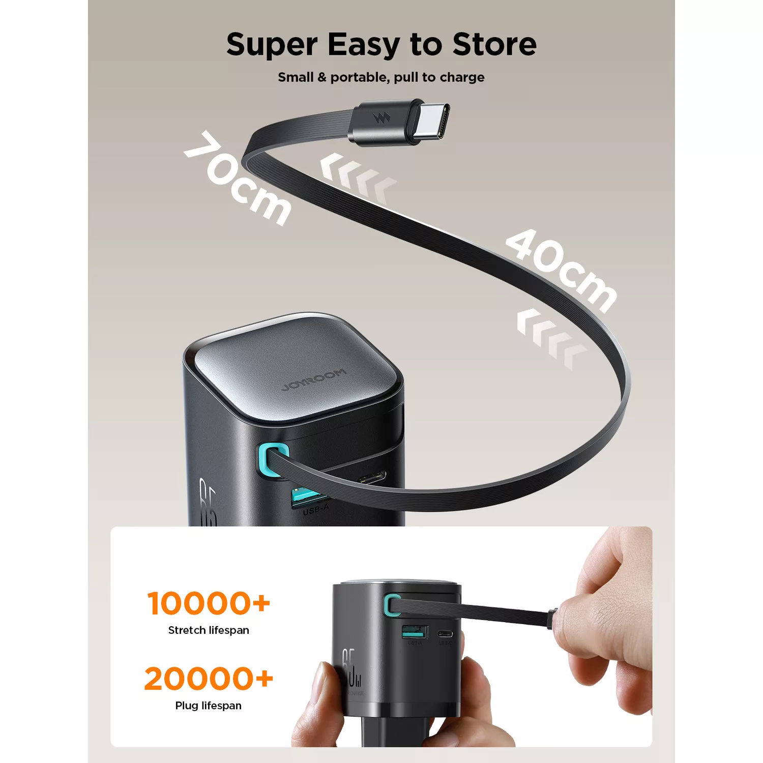 شارژر دیواری 65 وات جوی روم مدل TCL02 EU