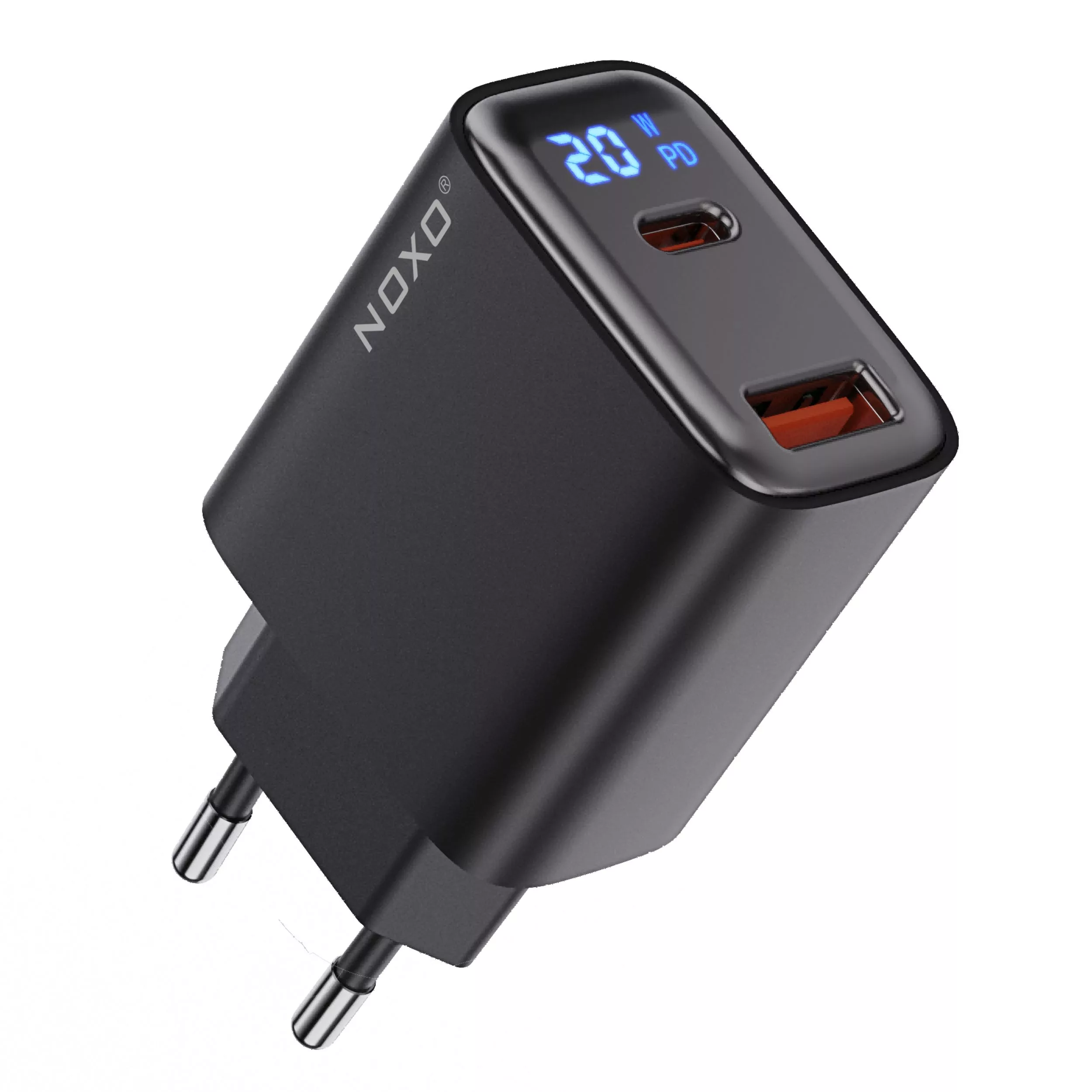 شارژر دیواری 20 وات دو پورت نوکسو مدل CHN-6 EU| شارژر دیواری 20 وات دو پورت نوکسو مدل CHN-6 EU|