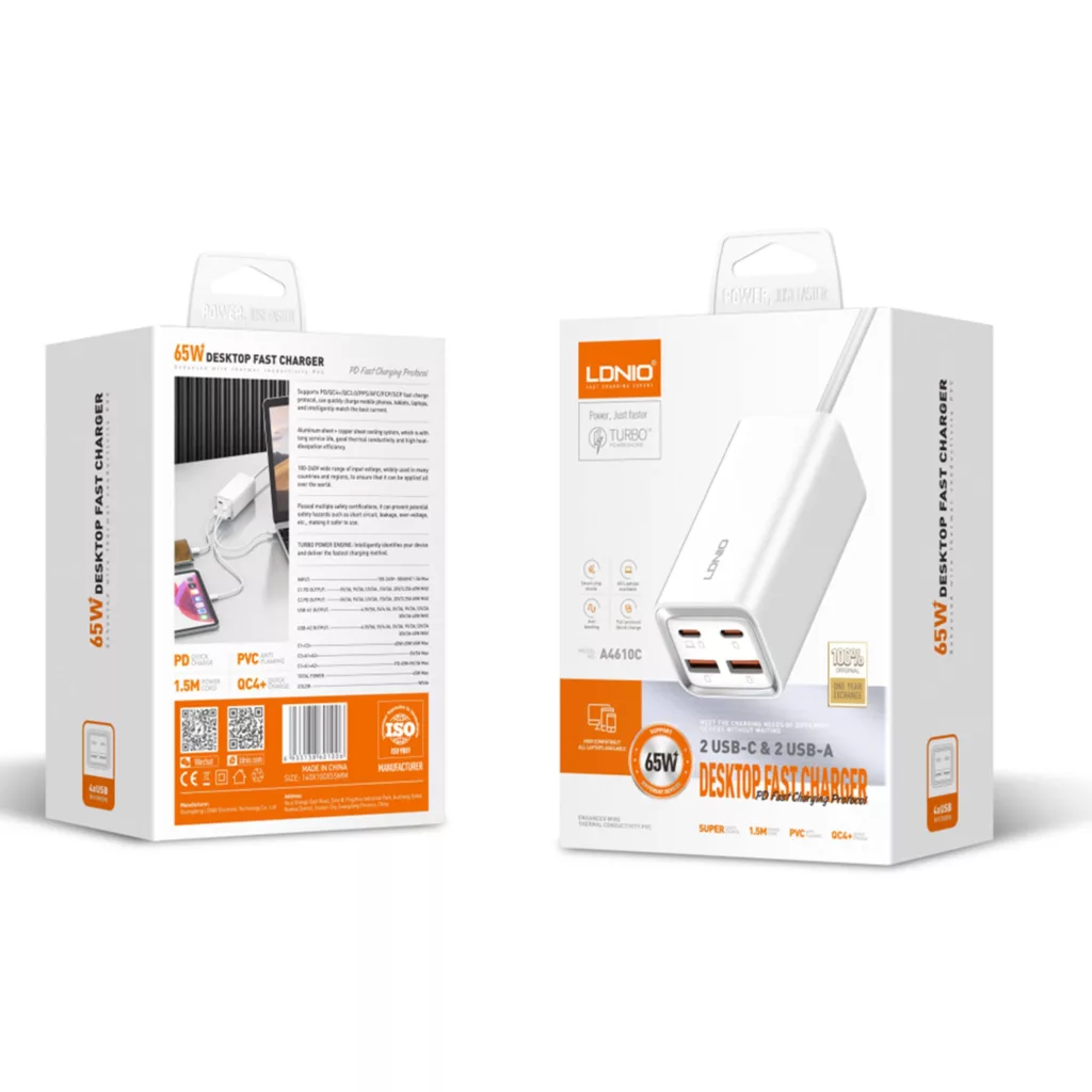 شارژر رومیزی الدینیو مدل 65W-A4610C