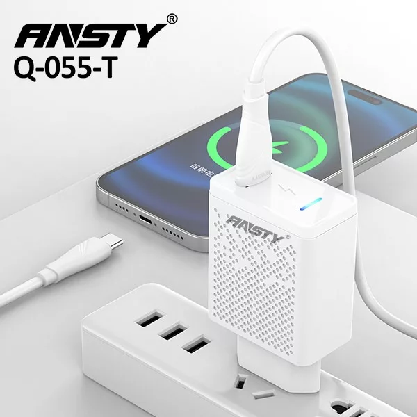 شارژر دیواری 25 وات انستی مدل A15 به همراه کابل تبدیل USB-C
