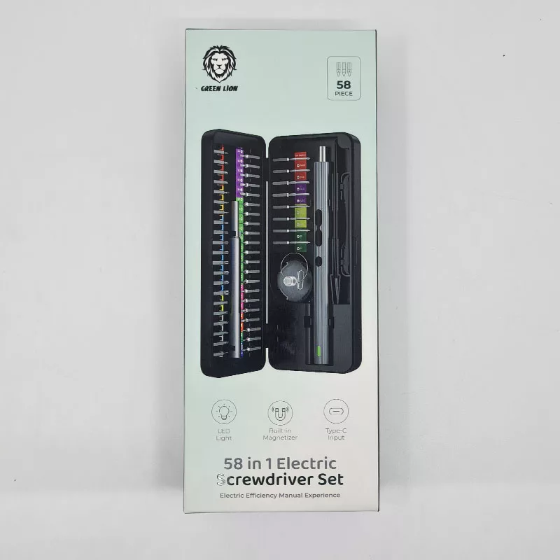 پیچ گوشتی شارژی گرین لاین مدل GN58IN1ELSD مجموعه 58 عددی