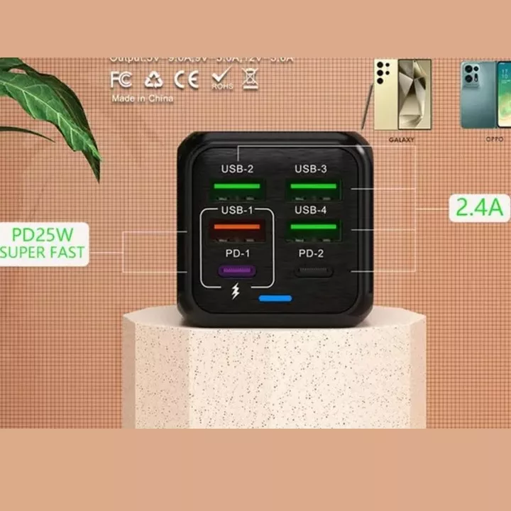 شارژر دیواری 150 وات مدل ADC-PD006 به همراه 4 عدد کابل