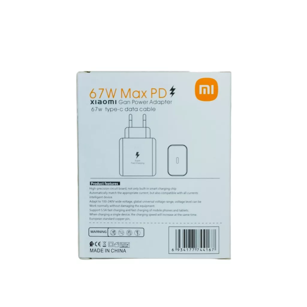 شارژر دیواری 67 وات مدل MDY-12-EF به همراه کابل تبدیل USB-C