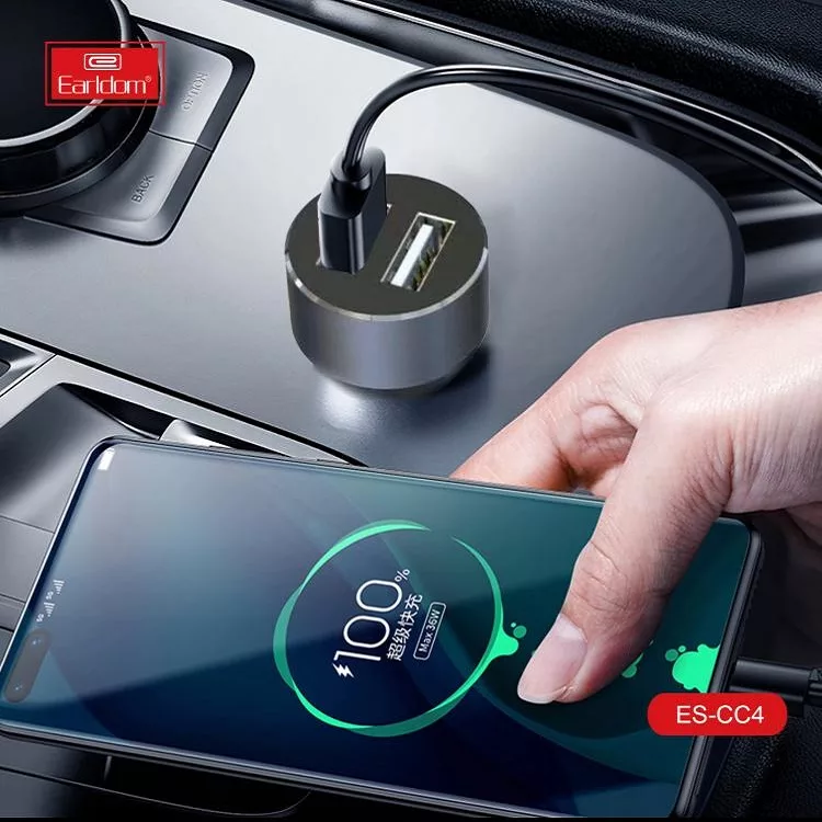 شارژر فندکی ارلدام مدل ES-CC4 به همراه کابل تبدیل microUSB